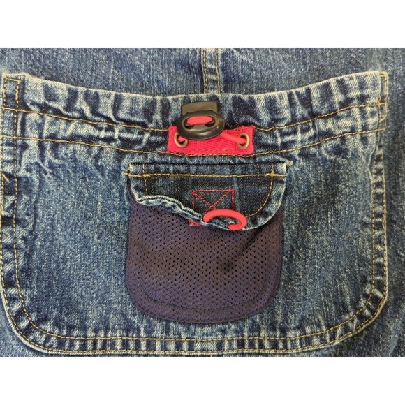 BUM Equipment Baggy Overalls Y2K HipHop Style VTG 90s SpellOut Blue Denim Sz XL - Picture 5 of 10